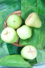 Chompoophet Thai name, Rose apple on banana leaf
