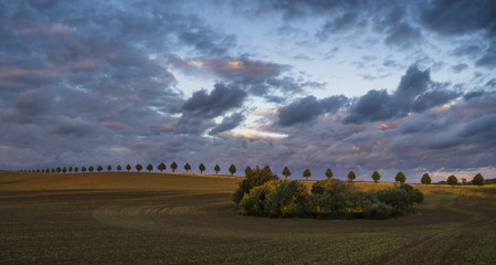 Burzowe chmury nad jesiennym polem © Mike Mareen