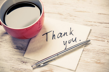 Message written on napkin
