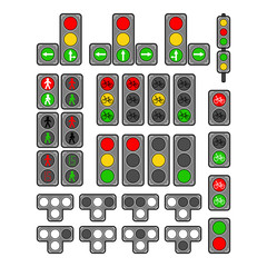 Set of Types Traffic Lights