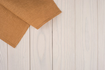 Tablecloth textile on wooden background