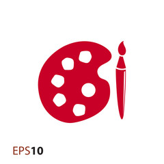 Palette and brush vector icon for web and mobile
