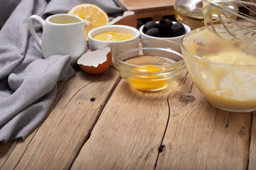 Ingredients for homemade mayonnaise