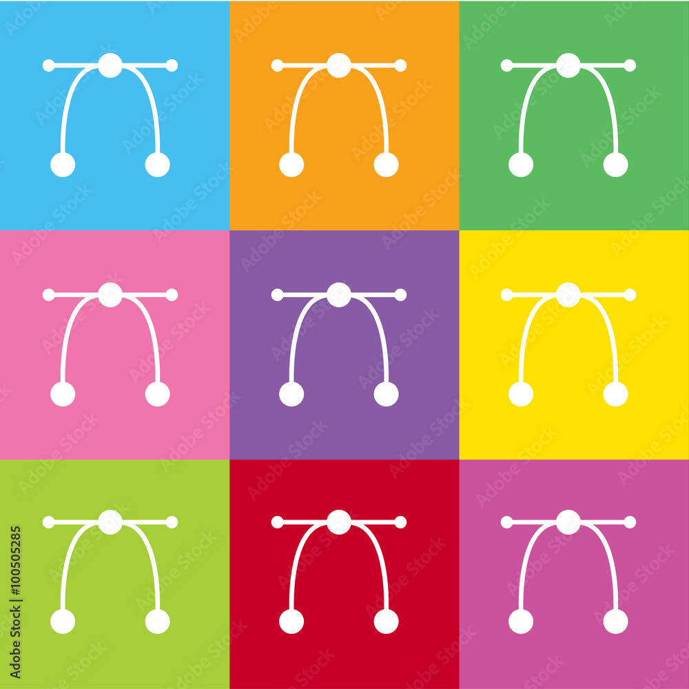 Poster vector graphics bezier icon for web and mobile