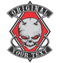 skull hook emblem red