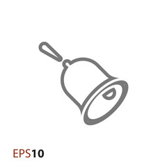 Hand bell icon for web and mobile