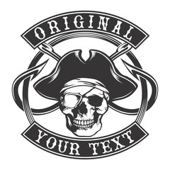 skull pirate hook emblem