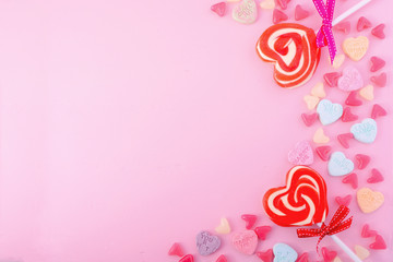 Happy Valentines Day Candy Background.