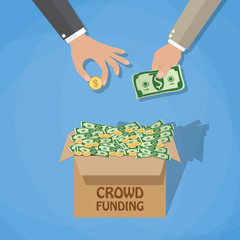 crowdfunding concept in flat style 