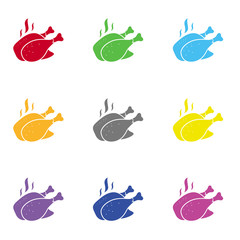 Grill chicken icon for web and mobile