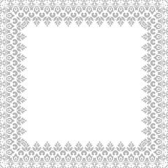 Classic vector square frame with arabesques and orient elements. Abstract fine ornament