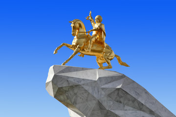 Ashgabat, Turkmenistan. Monument to the president of Turkmenistan