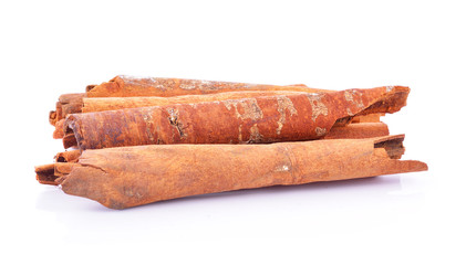 cinnamon on white background