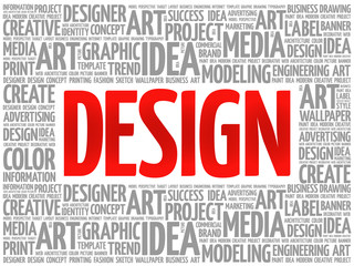 DESIGN word cloud, creative business concept background