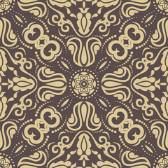Fototapeta na wymiar Oriental vector classic pattern. Seamless abstract background