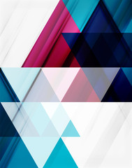 Transparent overlapping triangles on white. Business or technology minimal futuristic template
