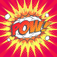POW! wording sound effect set design for comic background, comic strip