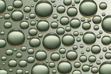 Dark green air bubbles soars over a white background