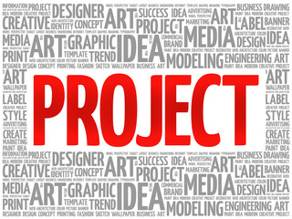 PROJECT word cloud, creative business concept background