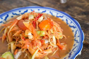 Papaya salad Thai cuisine spicy delicious