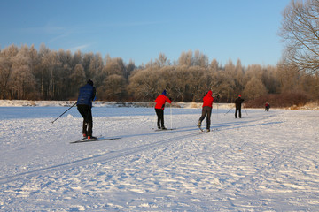 process of training for cross-country skiing athletes group
