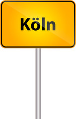 Deutsche Ortstafel mit Text Bezeichung K&ouml;ln Vektor Illustration