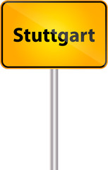 Deutsche Ortstafel mit Text Bezeichung Stuttgart Vektor Illustration