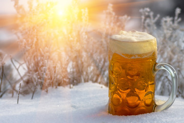 beer in the snow