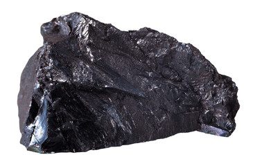 piece of black anthracite (coal) mineral stone