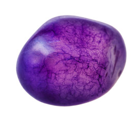 violet-toned quartz gemstone isolated on white