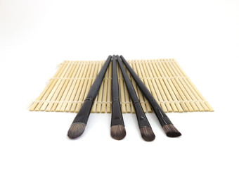 Closeup makeup brushes