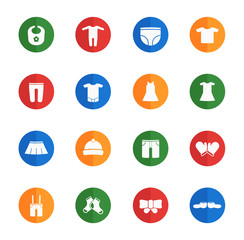 Baby clothes simply icons