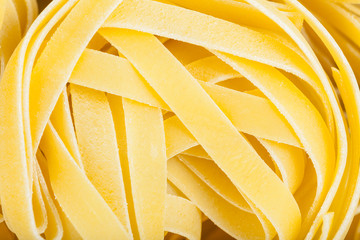 durum wheat semolina pasta fettuccine close up