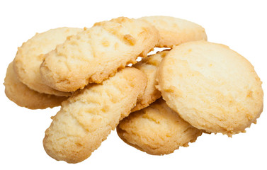 several sweet Shortbread cookie isolated