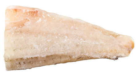 uncooked frozen zander fish fillet isolated