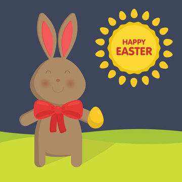 Cute Easter bunny vector illustration. 