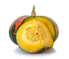 Striped pumpkin isolated on the white background