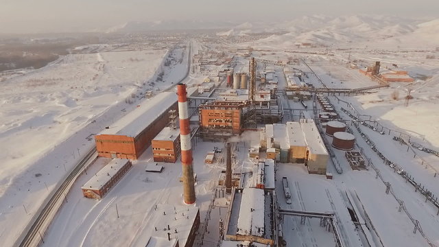 Aerial view of the old factory.