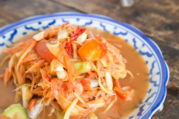 Papaya salad Thai cuisine spicy delicious