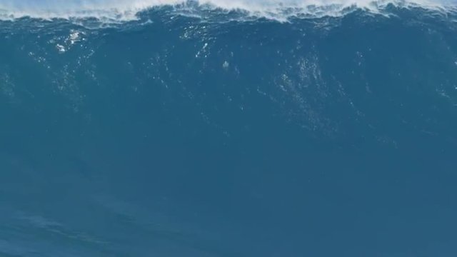 Giant Ocean Waves Breaking in Hawaii. Slow Motion HD. North Shore Surfing