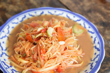 Papaya salad Thai cuisine spicy delicious