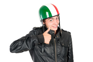 Teen with helmet