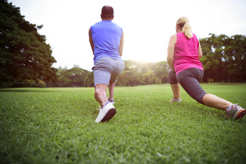 Couple Exercise Wearing Happiness Healthy Concept