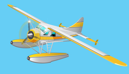 Retro seaplane illustration