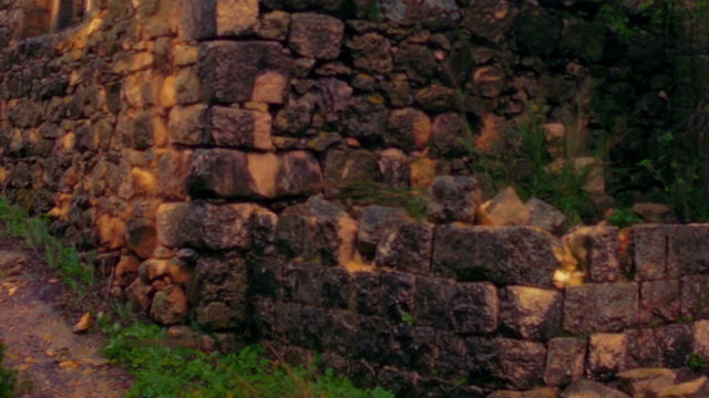 Royalty Free Stock Video Footage panorama of ruins at Bar'am shot in Israel at 4k with Red.