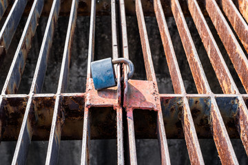 close up of rusty lock concept security and protection