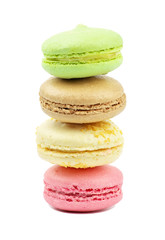 A french sweet delicacy, macaroons variety closeup.