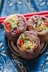 Teriyaki beef and salad healthy bites