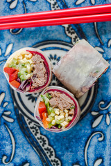 Teriyaki beef and salad healthy bites