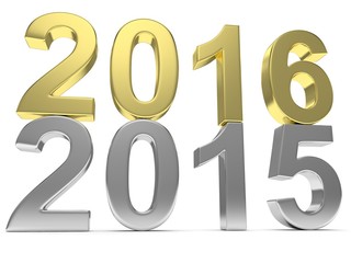 2015-2016 change new year 2016 isolated